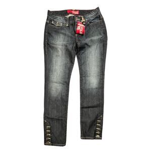 Vintage Guess Jeans NWT Size 30 | Dark Wash Lace-Up Ankle Skinny | Y2K Denim